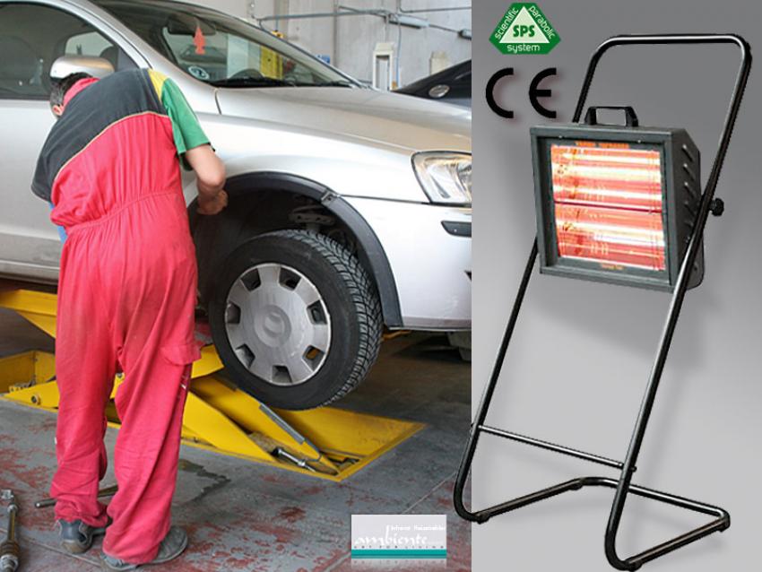 Infrarotstrahler Helios Varma Fire 1500 Watt IPX5 Werkstattheizung